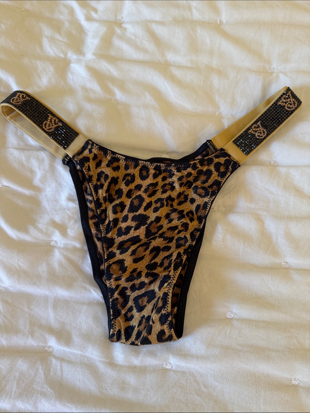 Victoria's Secret Leopard Print Rhinestone Brazilian Panty